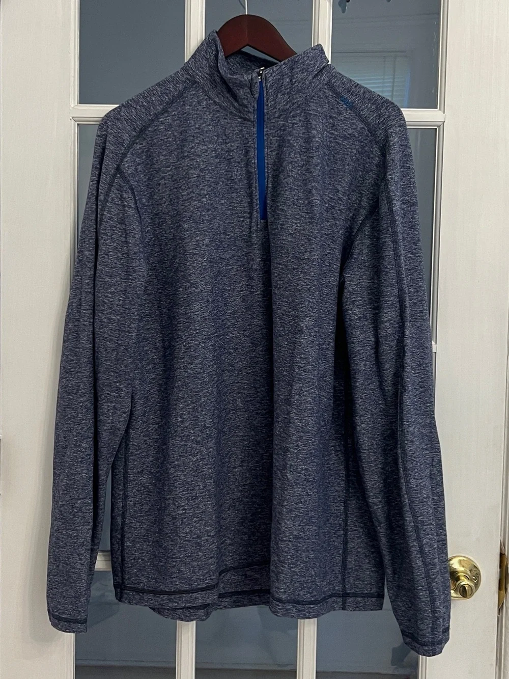 LULULEMON Men's Blue Space Dye Surge Warm 1/2 Zip Pullover Jacket Size XL